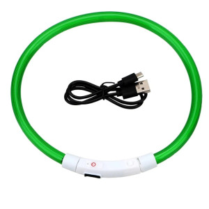 Žalias šviečiantis antkaklis šuniui 